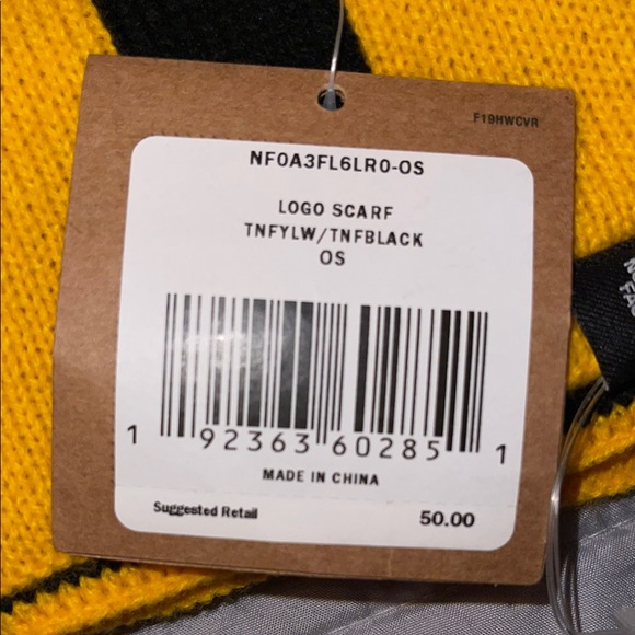 The North Face Bold Yellow and Black Scarf - Picture 2 of 4